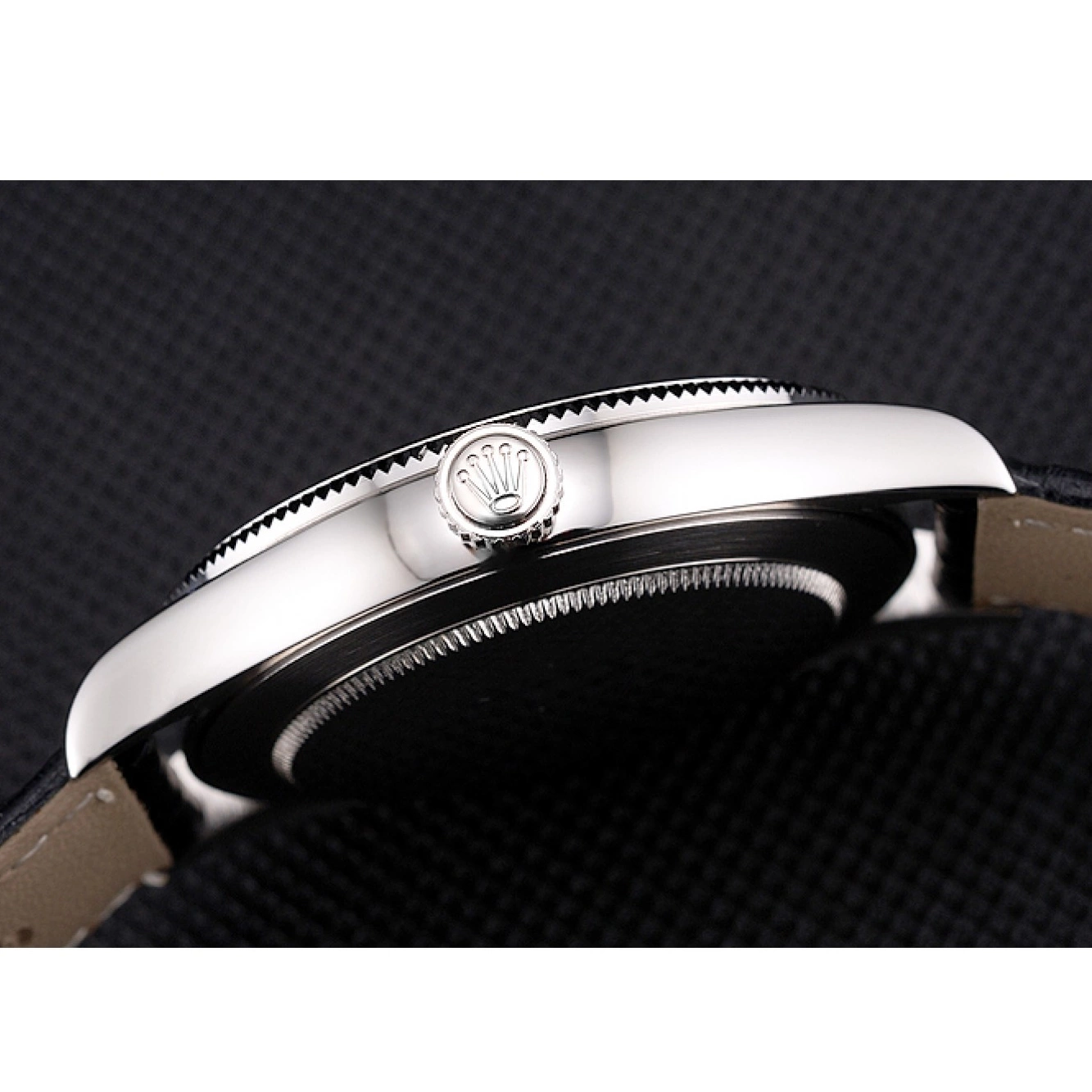 Rolex aaa copy Stainless Rolex Steel Dial Case Bracelet Black Datejust Swiss And 0804